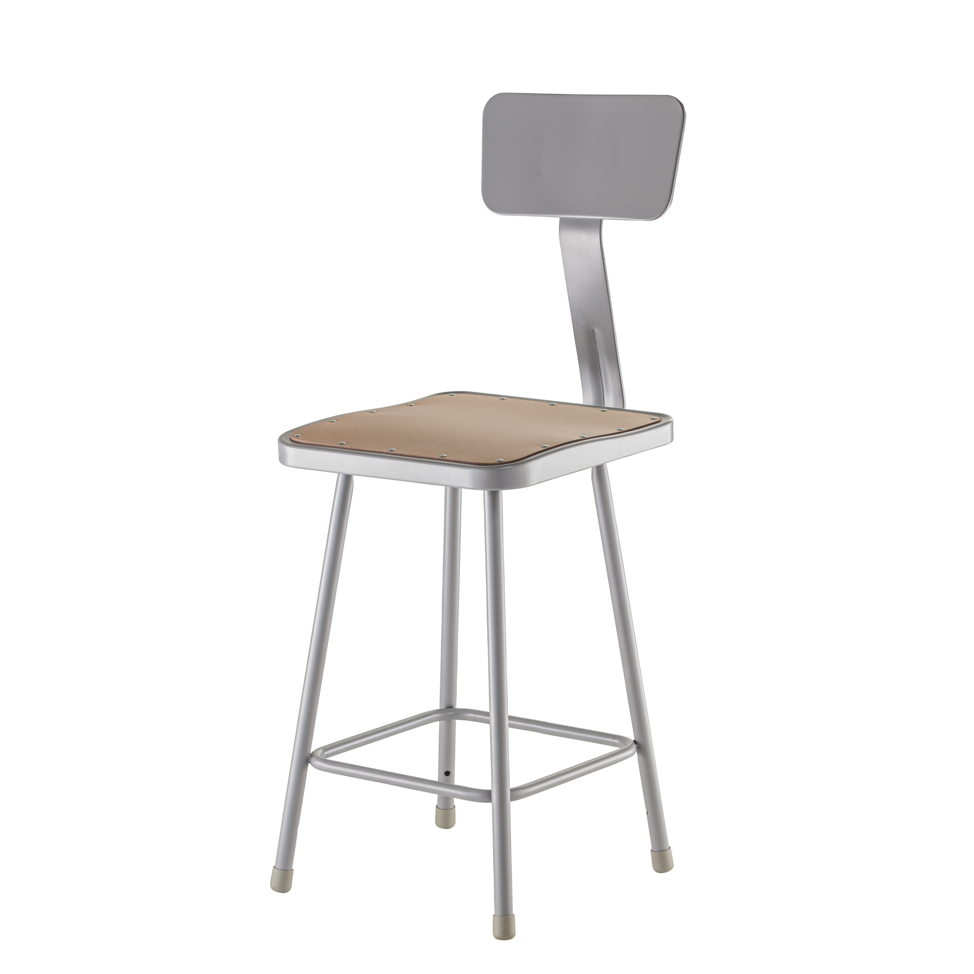National Public Seating, 24in. Heavy Duty Square Seat Stool Backrest, Primary Color Gray, Included (qty.) 1, Seating Type Office Stool, Model# 6324B